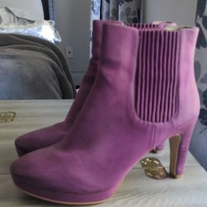 Plum platform Ecco ankle boots
